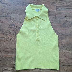 525 America Yellow Sleeveless Polo Tank Top
